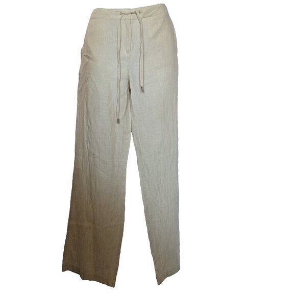 MICHAEL KORS LINEN PANTS Sz 4 - 32 WAIST drawstring 2 FRONT & BACK pockets WOW ! - Picture 1 of 14
